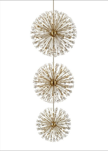 Elegant Lighting 2500G50L3 Vera 90 Light 50"W Crystal Sputnik - BlackBy Elegant Furniture & Lighting