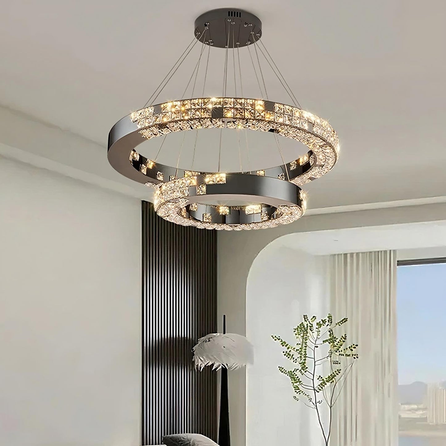 Bacci 2-Tier Crystal Ceiling ChandelierBy MORSALE