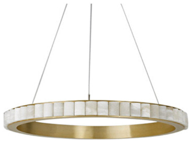 32" Natural Marble Modern Ring ChandelierBy Morsale.com