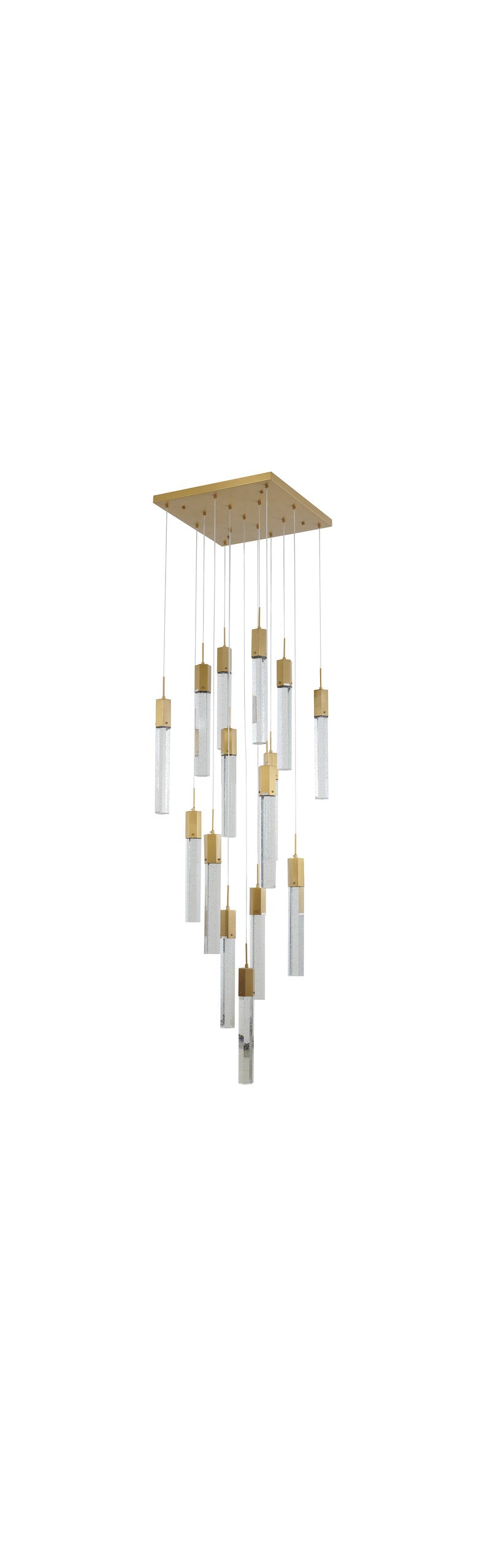 15-Light Gold Chandelier with Clear Hexagon Bubble CrystalsBy Design Living
