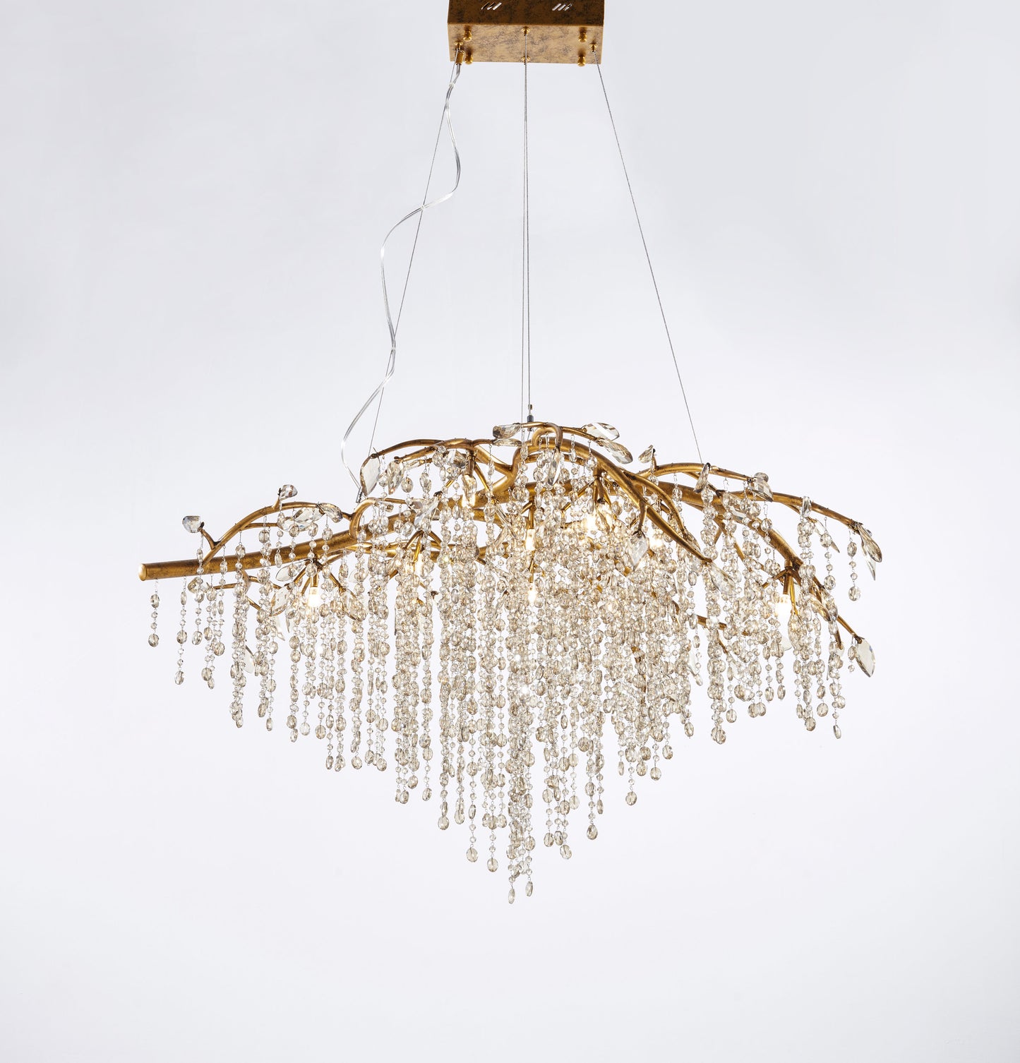 Gold Crystal Branch Chandelier, GoldBy Design Living