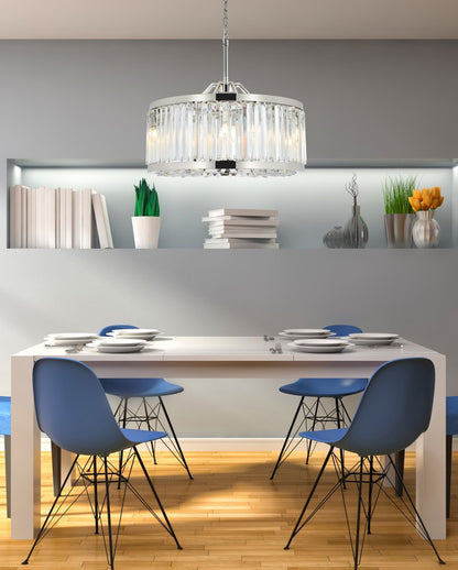 Elegant 1203D28PN/RC Chelsea 8-Light Polished Nickel Chandelier ClearBy Elegant Furniture & Lighting