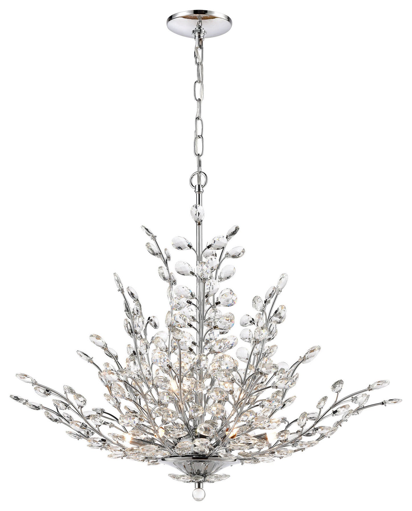 Crystique 9-Light Chandelier, Polished Chrome With Clear CrystalBy ELK Group International