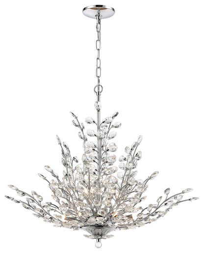 Crystique 9-Light Chandelier, Polished Chrome With Clear CrystalBy ELK Group International