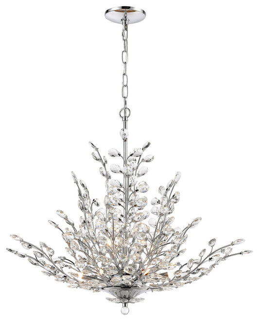 Crystique 9-Light Chandelier, Polished Chrome With Clear CrystalBy ELK Group International