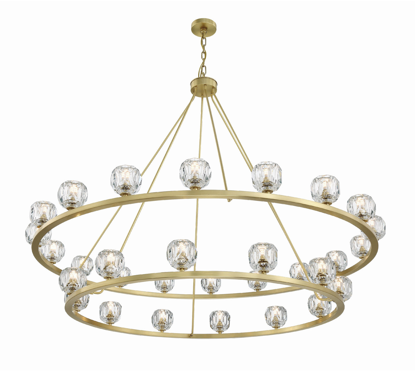 Aragon 30-Light Soft Brass Chandelier, Faceted Cut CrystalBy Crystorama Lighting