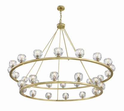 Aragon 30-Light Soft Brass Chandelier, Faceted Cut CrystalBy Crystorama Lighting