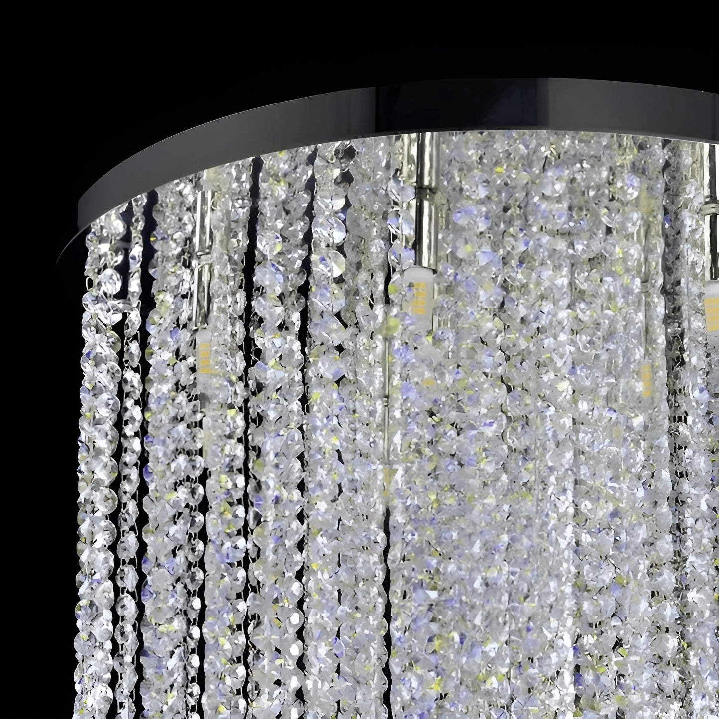 Acireale | Modern Drum LED Ceiling Chandelier, Black, Dia31.5", Cool Light, DimmableBy Miron Demid LLC