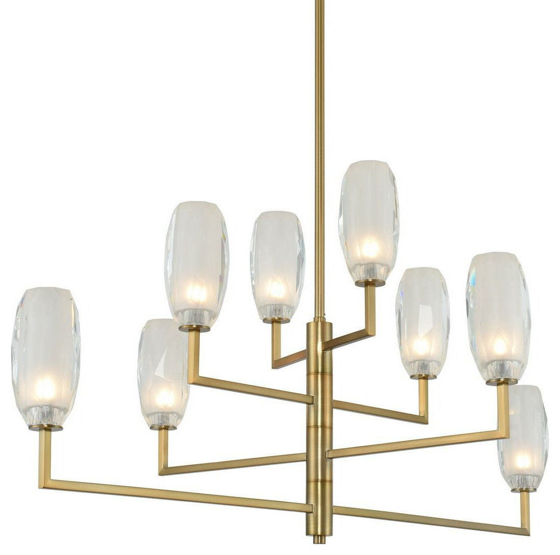 Kalco 511560 June 8 Light 16"W LED Crystal Chandelier - Winter BrassBy KALCO LIGHTING
