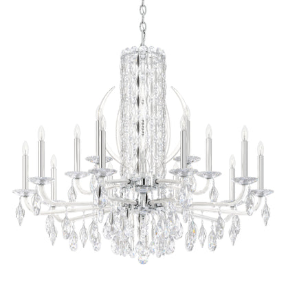 Schonbek 15 Light Crystal Chandelier, Polished Stainless SteelBy Schonbek