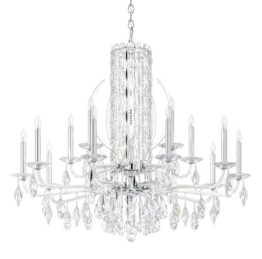 Schonbek 15 Light Crystal Chandelier, Polished Stainless SteelBy Schonbek