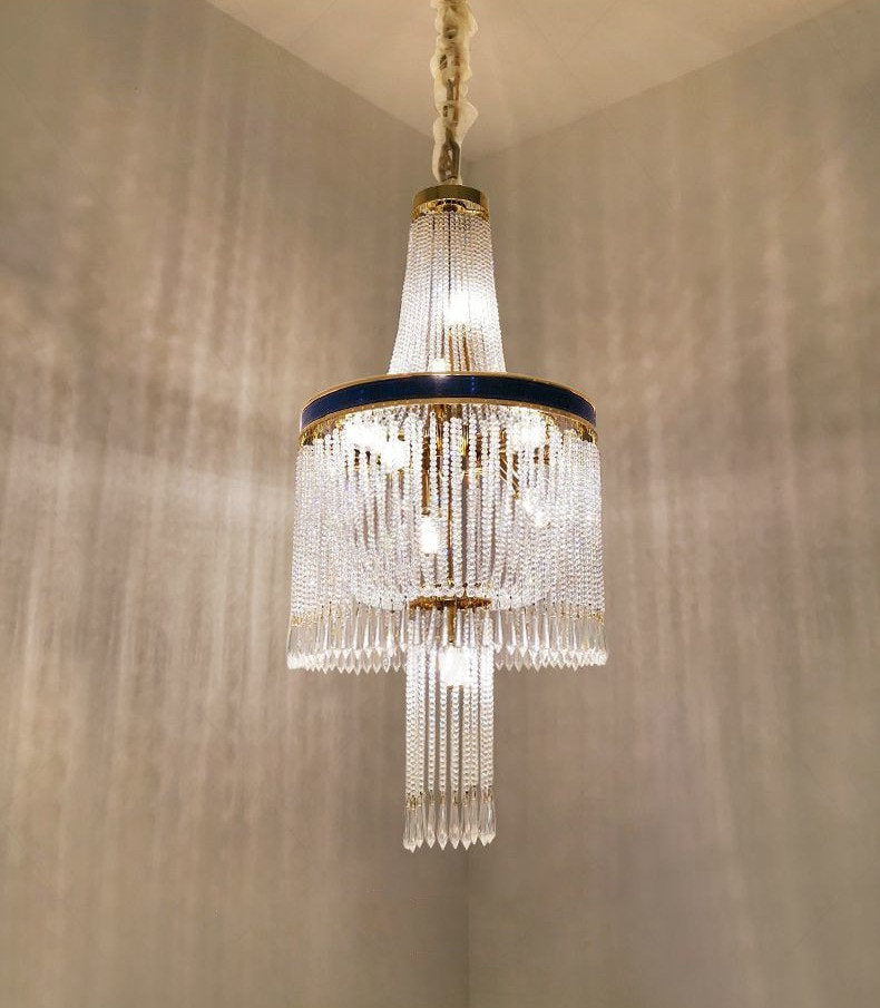 Deiva Marina | Luxury Large Spiral Crystal Chandelier for StaircaseBy Miron Demid LLC
