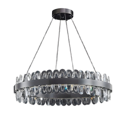 Irma | Modern Creative Round Hanging Crystal LED Chandelier for Living Room, Gold, Dia31.5xh7.1", Warm Light, DimmableBy Miron Demid LLC