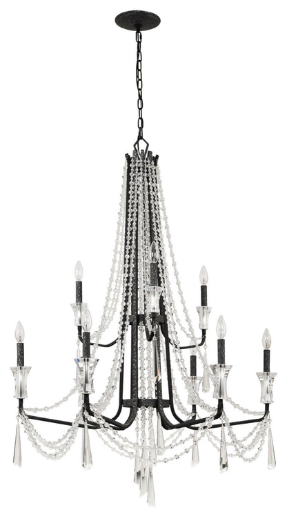 Varaluz 270C09 Barcelona 9 Light 35"W Crystal Chandelier - OnyxBy Varaluz