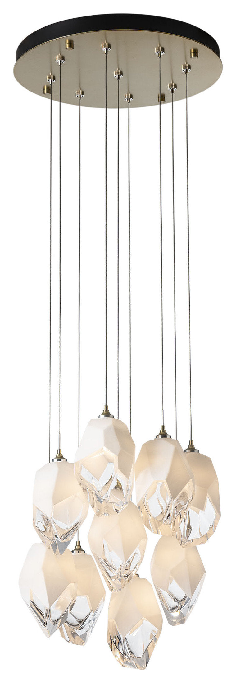 Chrysalis 9-Light Large Crystal Pendant Modern Brass White Crystal LongBy Hubbardton Forge