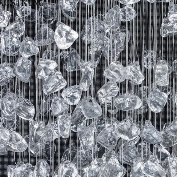 Le Port | Floating Luxury Crystal Chandelier With Decorative Stones, Clear, Dia39.4xh118.1", Cool LightBy Miron Demid LLC
