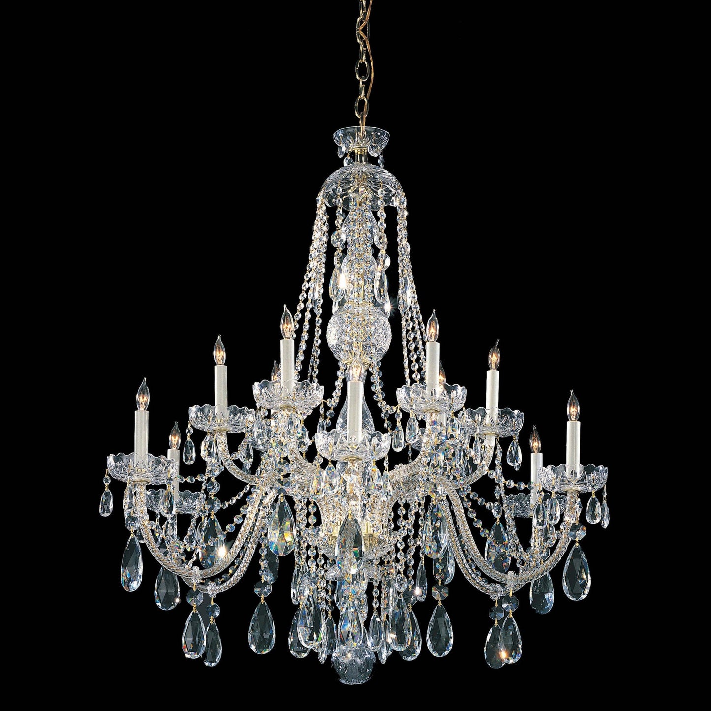 Crystorama Lighting Group 1112-CL-SAQ Traditional Crystal 12 - Polished BrassBy Crystorama Lighting
