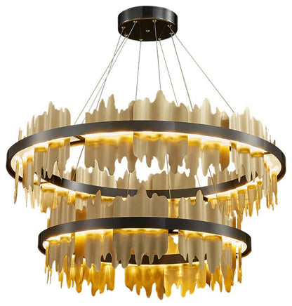 Nera 2-Tier Brushed Brass Modern ChandelierBy MORSALE