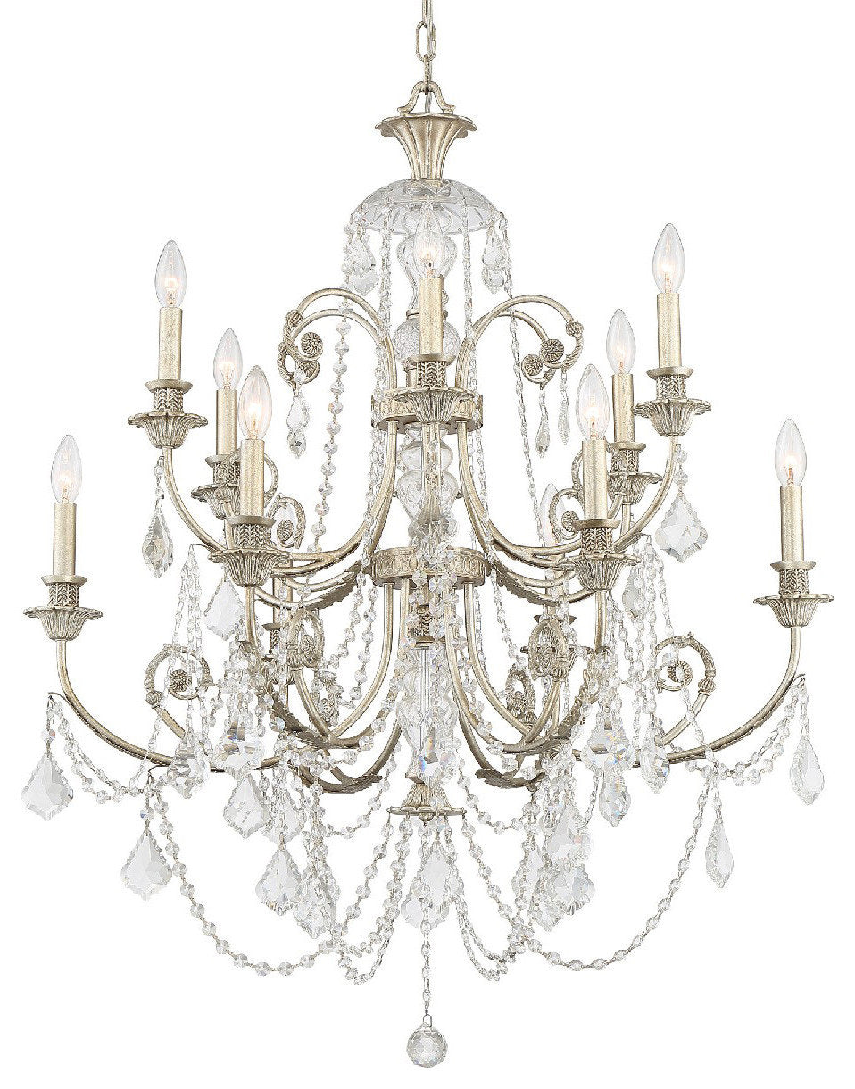 Crystorama Lighting Group 5119-CL-SAQ Regis 12 Light 32"W Crystal - Olde SilverBy Crystorama Lighting