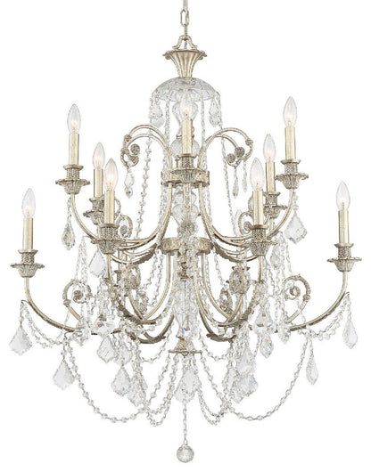 Crystorama Lighting Group 5119-CL-SAQ Regis 12 Light 32"W Crystal - Olde SilverBy Crystorama Lighting