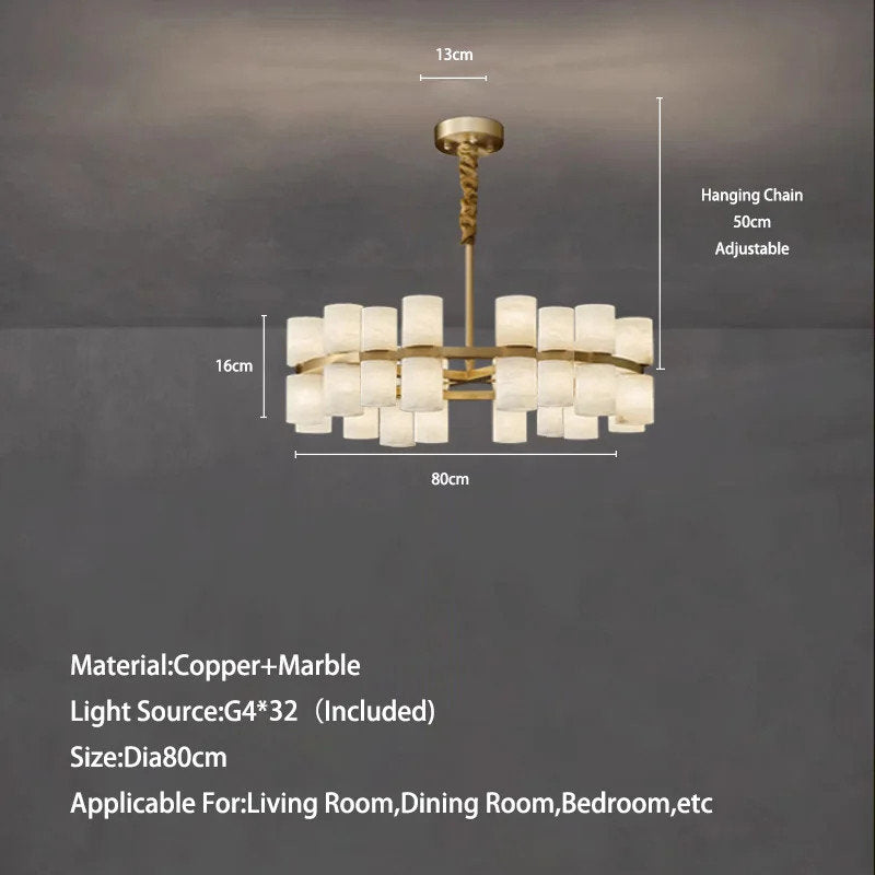 32-Light Marble & Copper ChandelierBy MORSALE