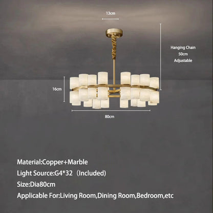 32-Light Marble & Copper ChandelierBy MORSALE