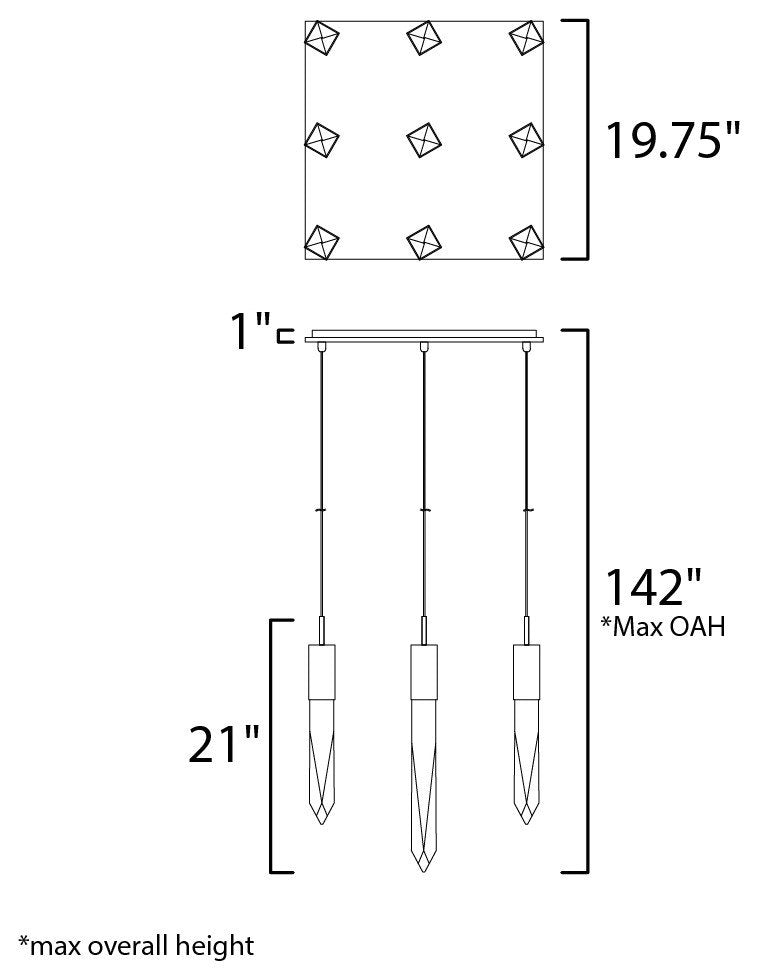 Quartz LED 9-Light PendantBy ET2 Contemporary Lighting