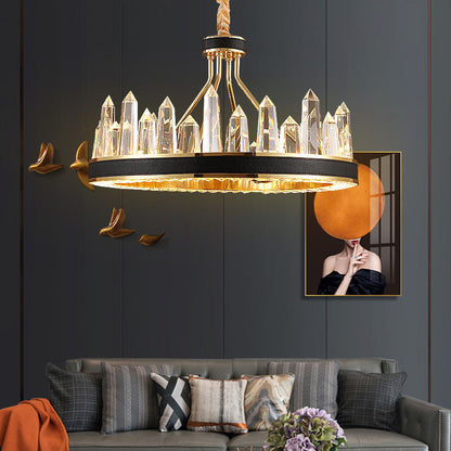 Finest K9 Crystal Modern Ring Chandelier By Morsale, Diameter 32"By MORSALE