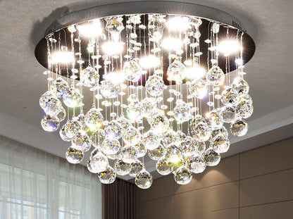 Inverigo | Luxury Round Crystal LED Ceiling Lamp for Living Room, Bedroom, Dia39.4xh17.7", Cool LightBy Miron Demid LLC