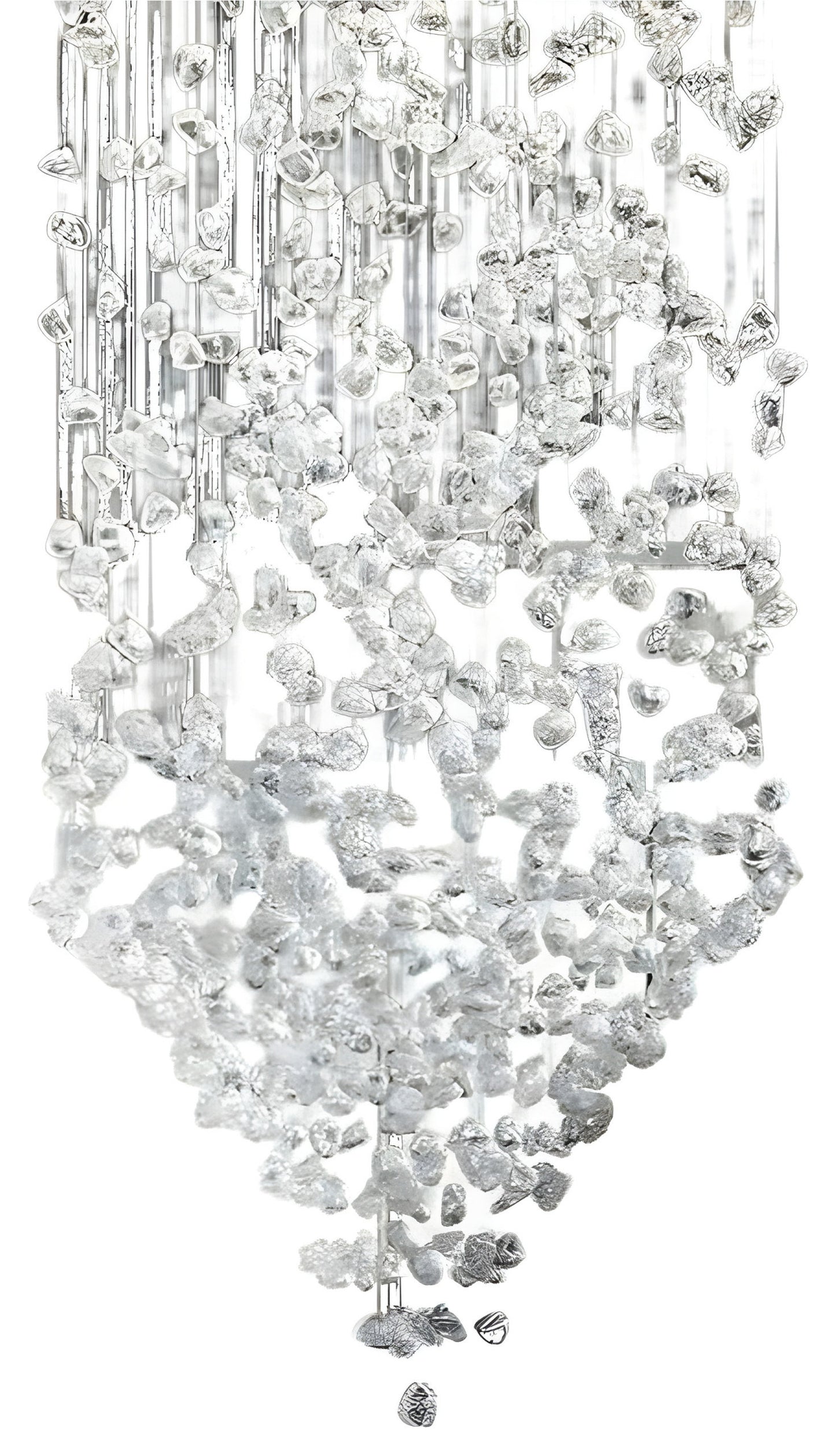 Le Port | Floating Luxury Crystal Chandelier With Decorative Stones, Clear, Dia23.6xh78.7", Warm LightBy Miron Demid LLC