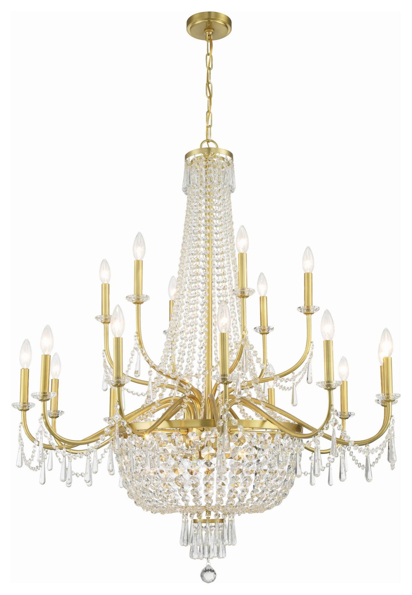 Crystorama Lighting Group HWD-7722 Haywood 40"W 22 Light Crystal - Aged BrassBy Crystorama Lighting