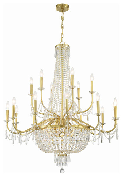 Crystorama Lighting Group HWD-7722 Haywood 40"W 22 Light Crystal - Aged BrassBy Crystorama Lighting
