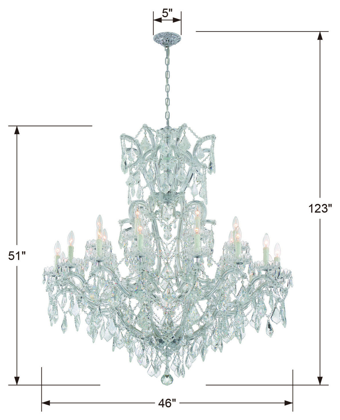Crystorama Lighting Group 4424-CL-MWP Maria Theresa 25 Light 46"W - GoldBy Crystorama Lighting