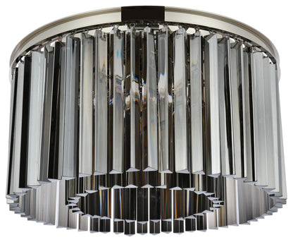 Elegant Lighting 1208F26-SS/RC Sydney 8 Light 26"W Flush Mount - Matte BlackBy Elegant Furniture & Lighting