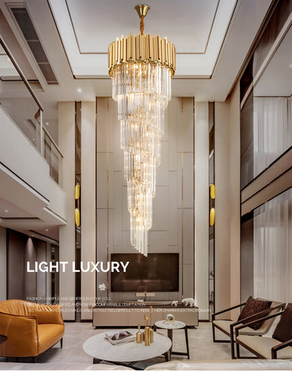 Monaco | Luxurious Grand Gold Crystal Chandelier, 19.7''By Miron Demid LLC