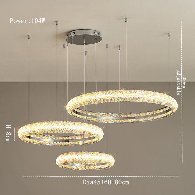 Bergamo 3-Ring Crystal ChandelierBy Morsale.com