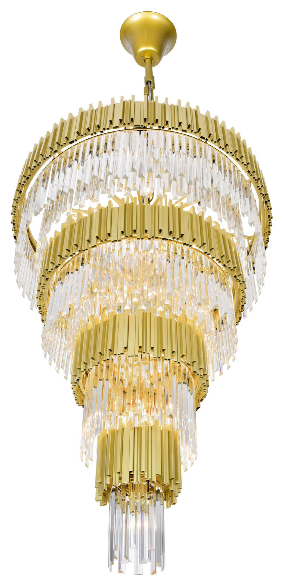 Deco 34 Light Down Chandelier With Medallion Gold FinishBy CWI Lighting