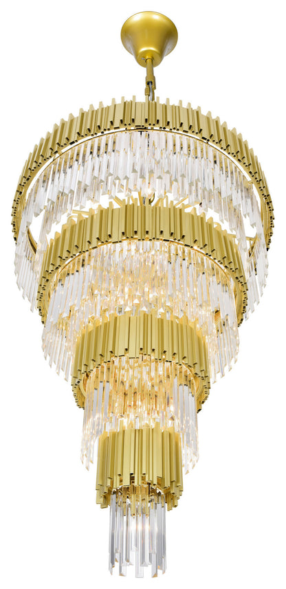 Deco 34 Light Down Chandelier With Medallion Gold FinishBy CWI Lighting