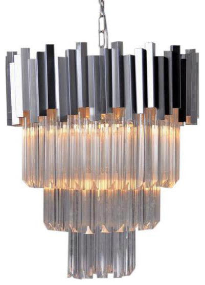 Elegant Polished Nickel Crystal ChandelierBy Zentique, Inc.