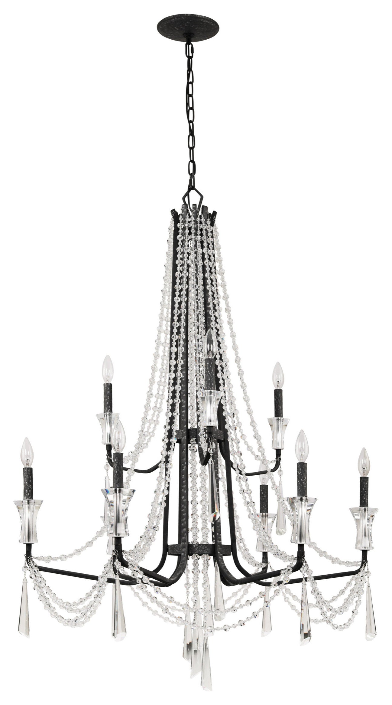 Barcelona 9-Lt 2-Tier Crystal Chandelier - OnyxBy Varaluz