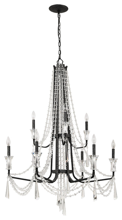 Barcelona 9-Lt 2-Tier Crystal Chandelier - OnyxBy Varaluz