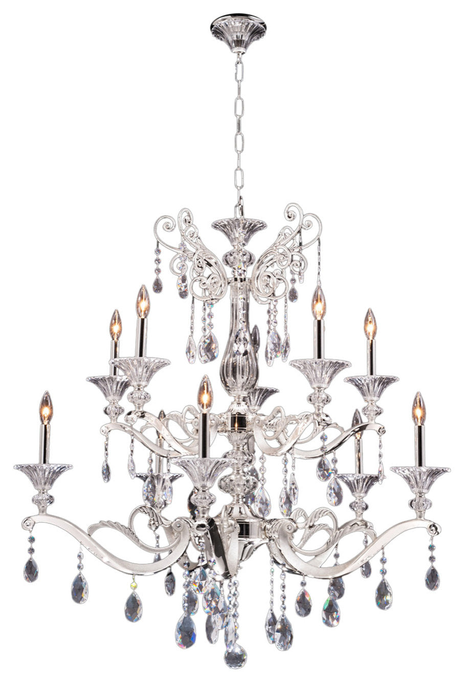 Vasari 37.5x38" 10-Light Classic Chandelier by AllegriBy Allegri Crystal by Kalco Lighting