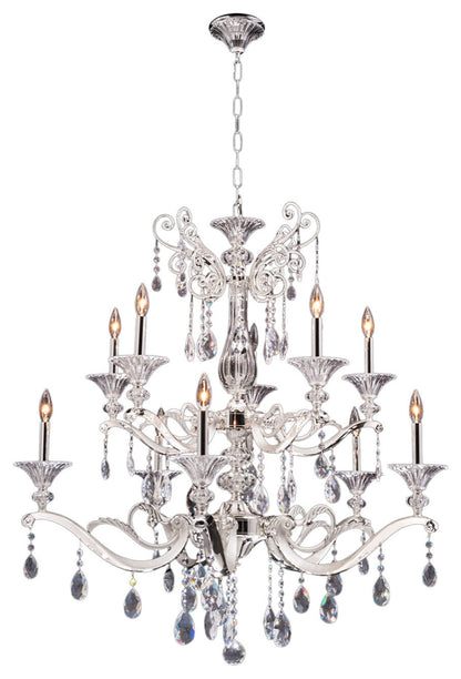 Vasari 37.5x38" 10-Light Classic Chandelier by AllegriBy Allegri Crystal by Kalco Lighting