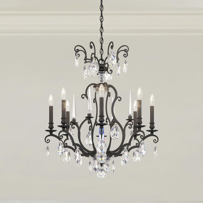 Renaissance Nouveau 32x31" 8-Light Traditional Chandelier, BlackBy Schonbek