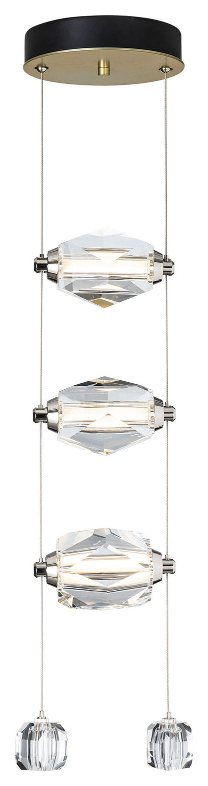 Gatsby 3-Light LED Pendant Modern Brass Crystal StandardBy Hubbardton Forge