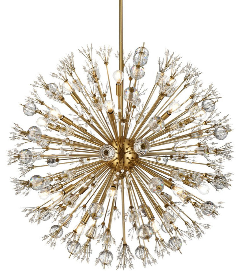 Elegant Lighting 2500D38SG Vera 38 inch crystal starburst round pendant in goldBy Elegant Furniture & Lighting