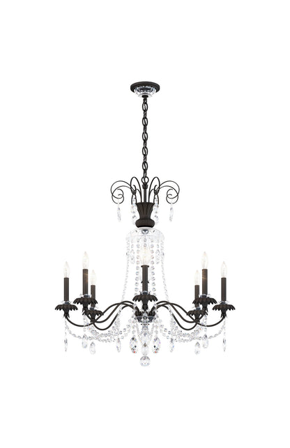 Schonbek At1008N-51H 8 Light Crystal Chandelier, BlackBy Schonbek