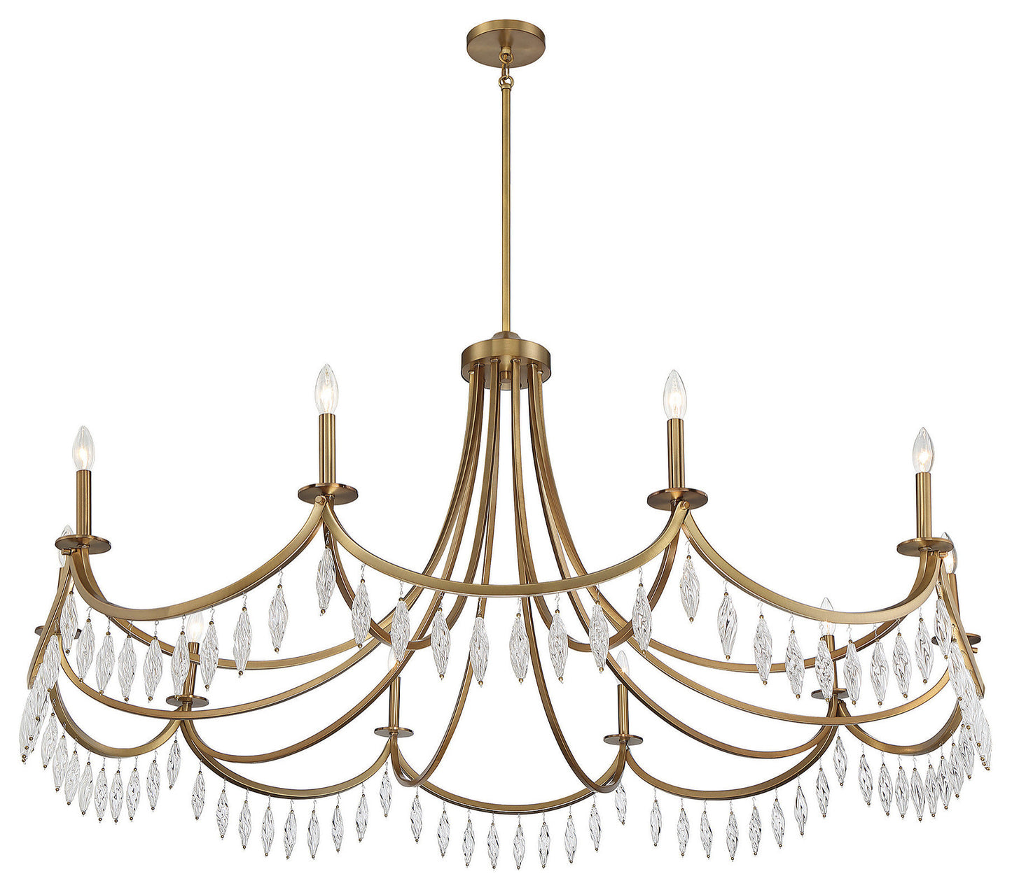 Kameron 10-Light Chandelier in Warm BrassBy Savoy House