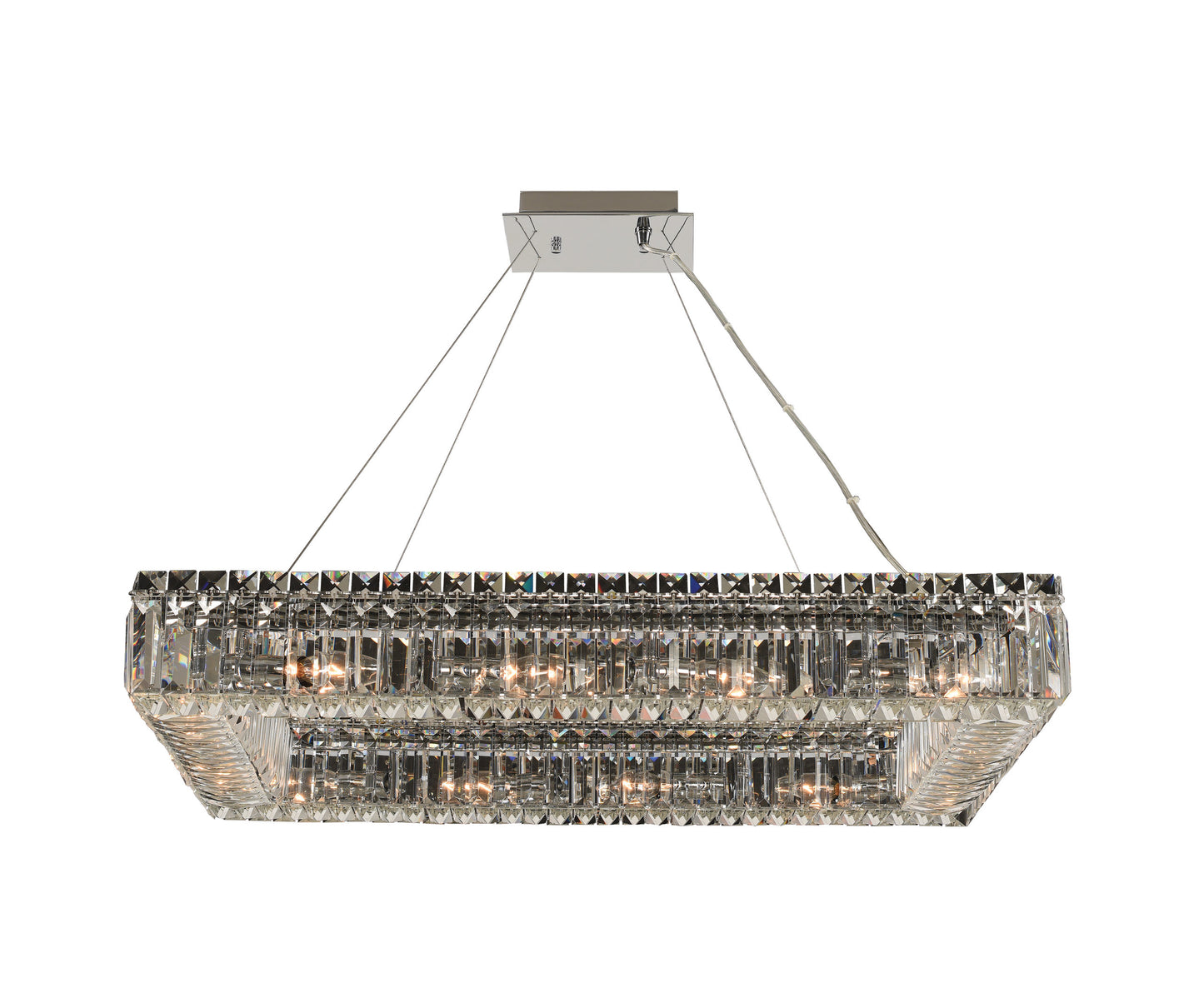 Baguette 19x4" 12-Light Modern Large Pendants by AllegriBy Allegri Crystal by Kalco Lighting