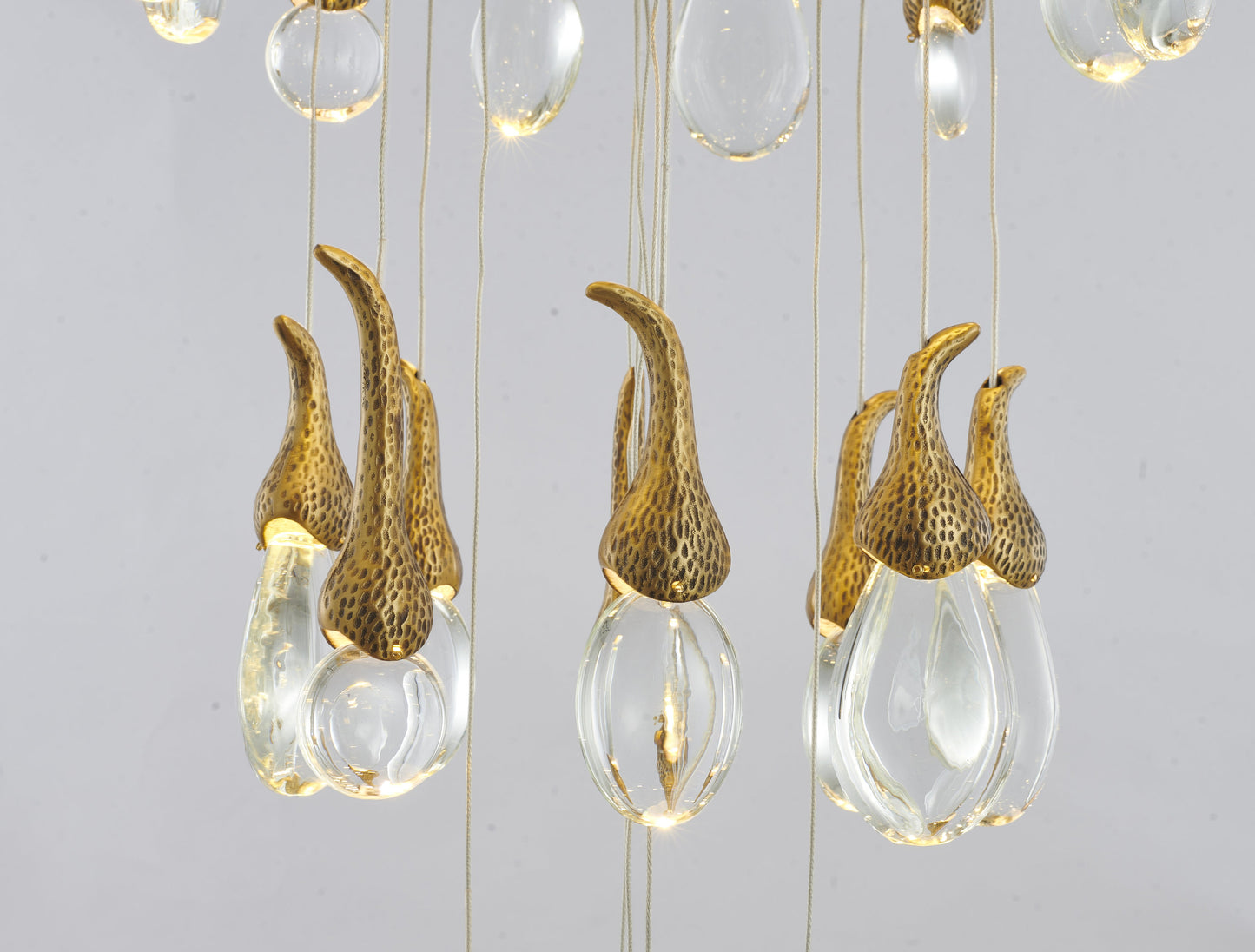 60-Light Antique Brass Metal Chandelier With Clear CrystalsBy Design Living